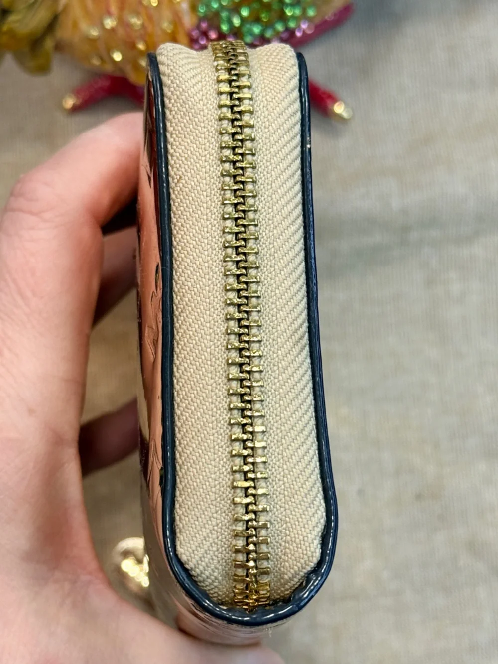 Michael Kors Gold Embossed Women's Wallet - Picture 6 of 8